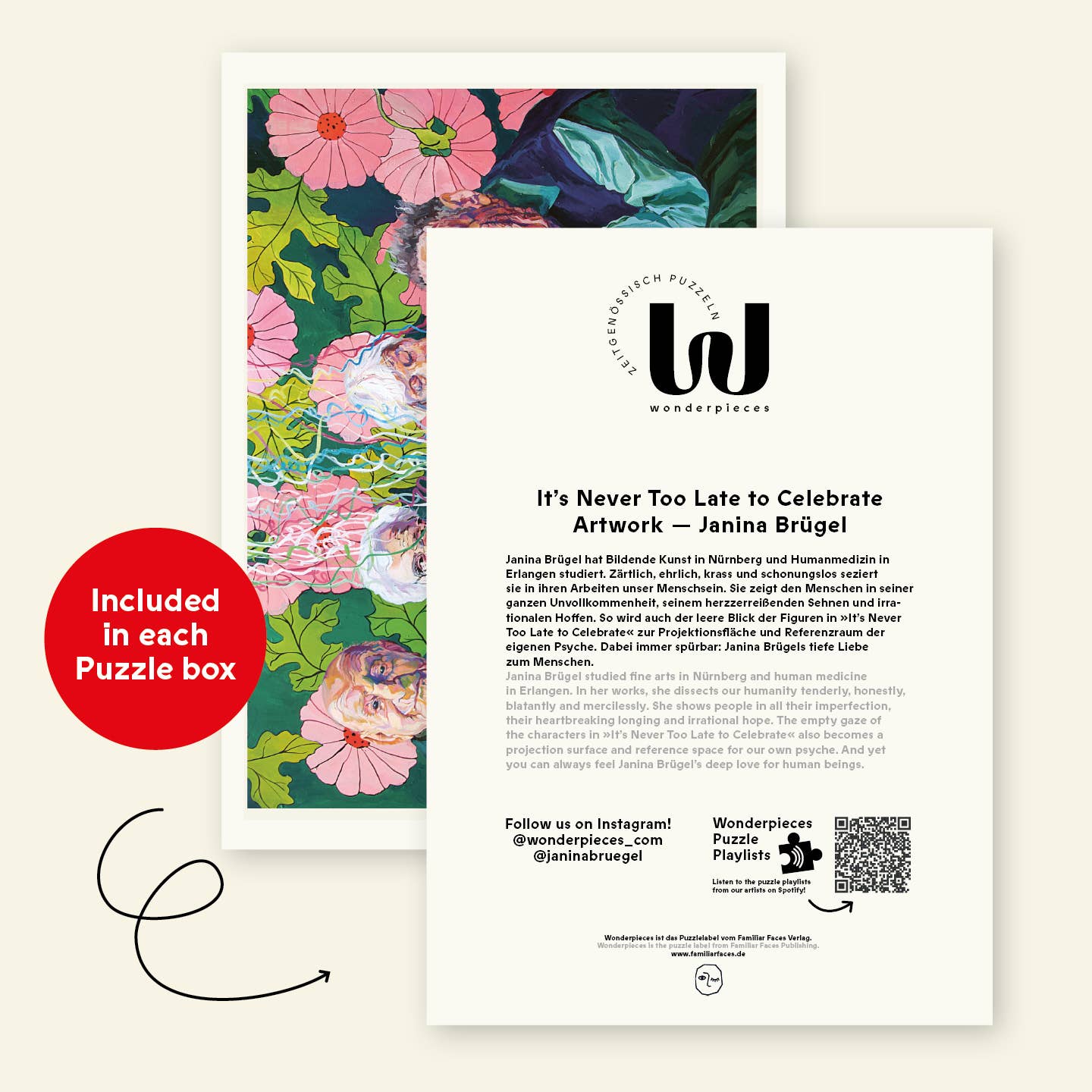 Wonderpieces - Puzzel »It’s Never Too Late to Celebrate« van Janina Bruegel