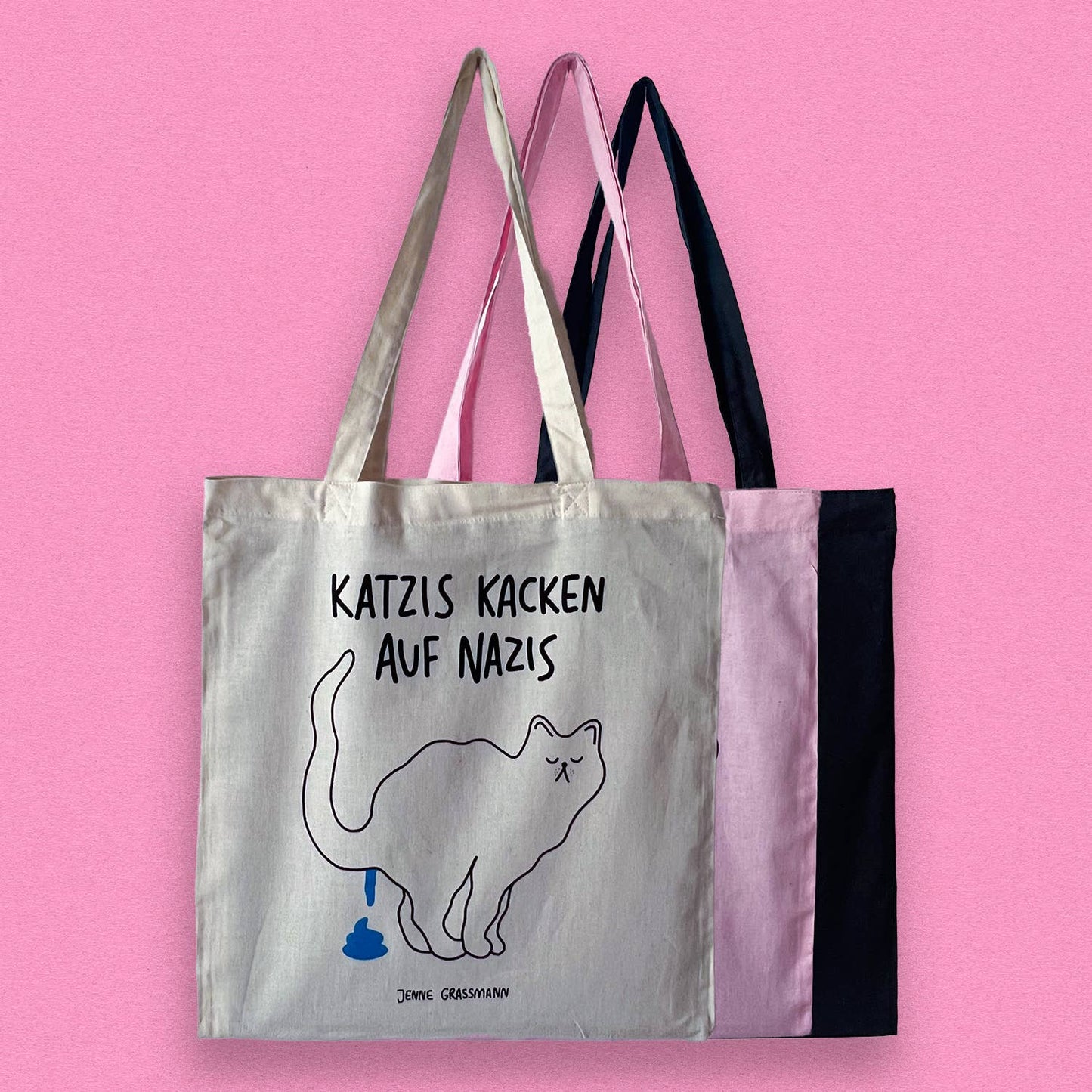 Jenne Grassmann - Tote Bag Katzis: Natur