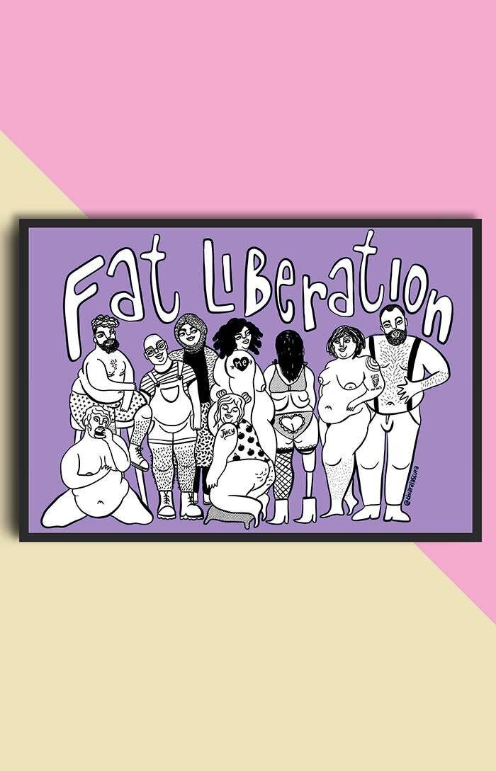 Chiaralascura - Fat liberation - Body positive kunstprint: A4