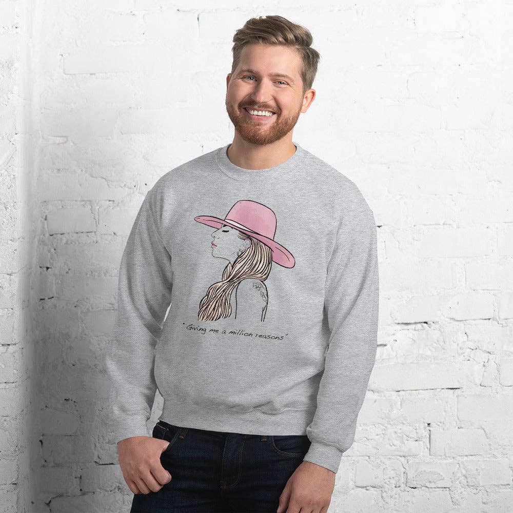 El loco del Pelo Rizo - Lady Gaga sweatshirt, uniseks: Sport grijs / M