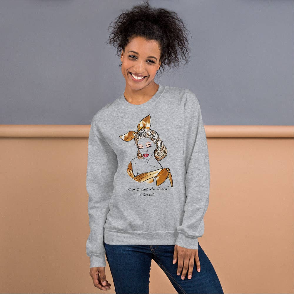 El loco del Pelo Rizo - Sweatshirt, uniseks, Rupaul: Blanco / M