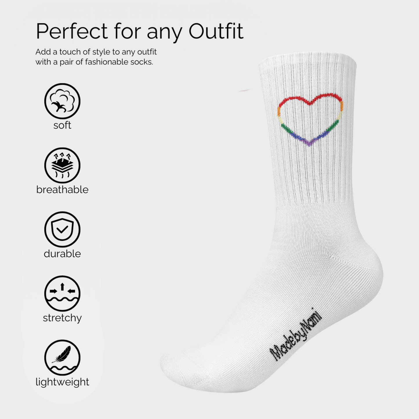Made By Nami - 3-pack sokken | Regenboog: 41-45