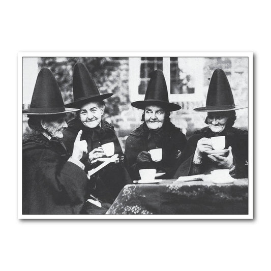 Gutrath Verlag - Zwarte-wit ansichtkaart liggend DIN A6 Witches Tea-Time MG671