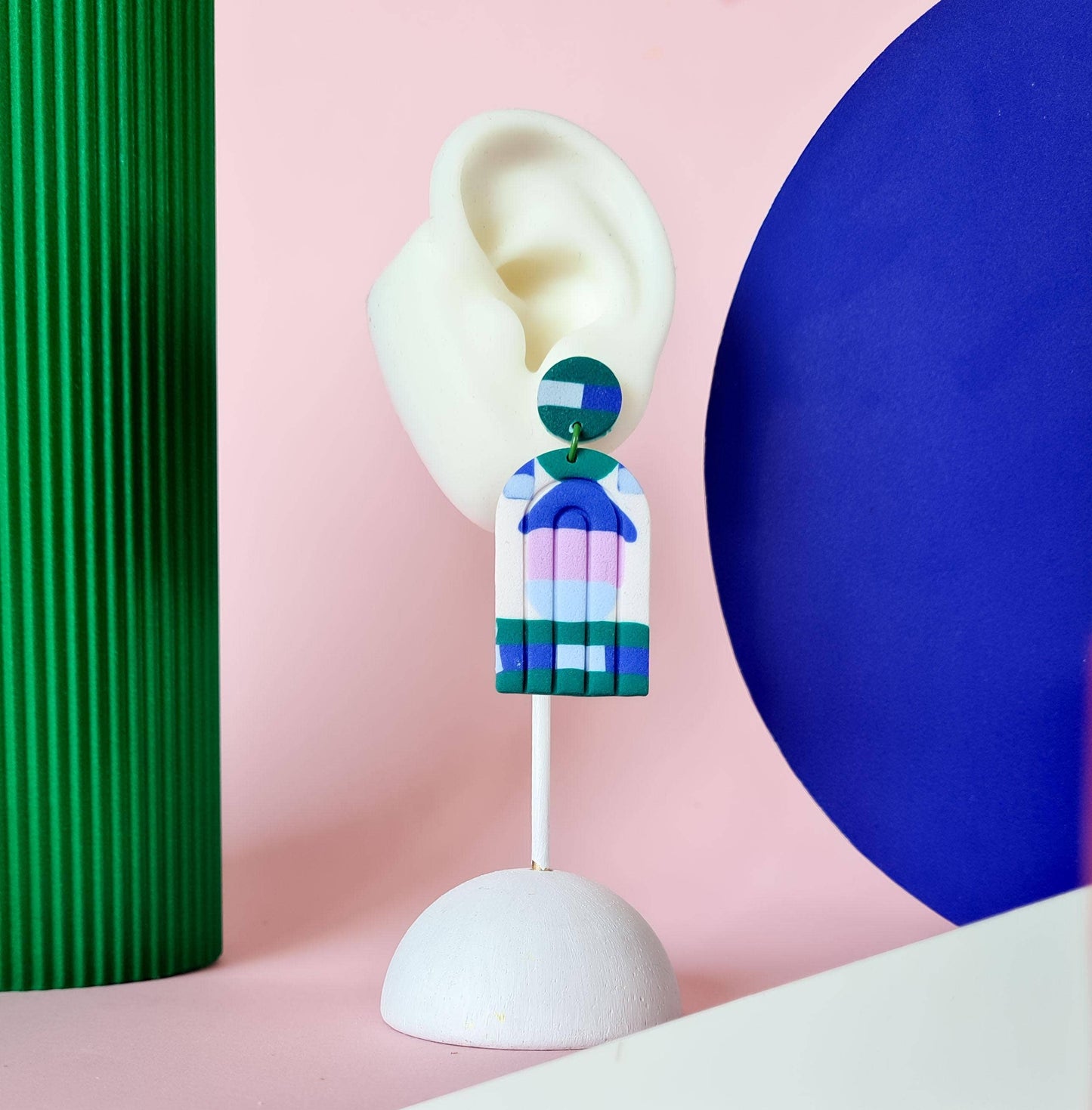 Mono - Polymeer Klei Oorbellen | Handgemaakt | 80's Art Deco
