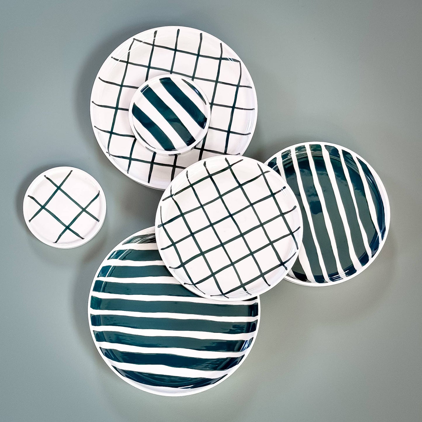 Magazin Minori - Teller klein Grid - zacht groen
