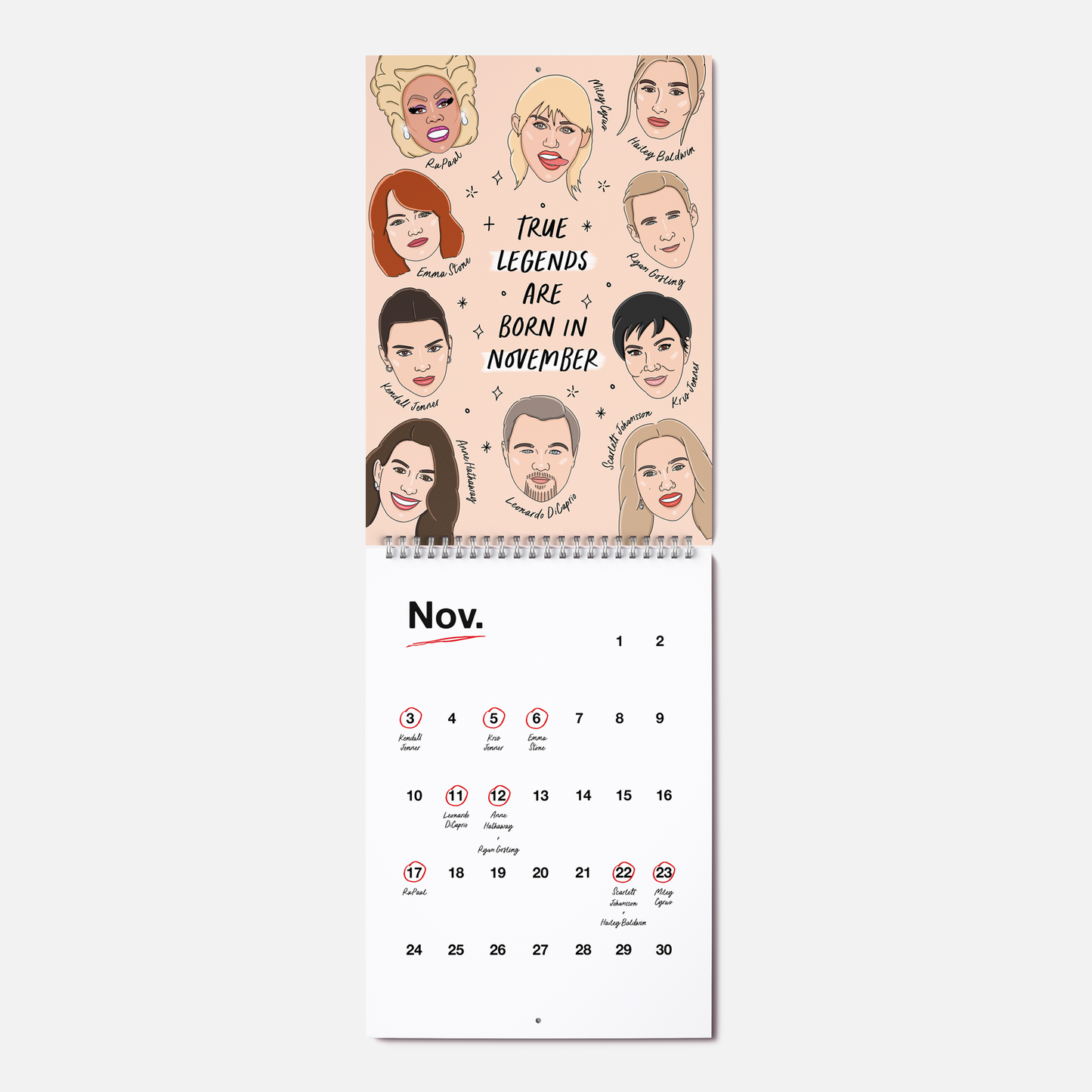 Kaart Blanche - Bijgewerkte verjaardagskalender Birthday Legends