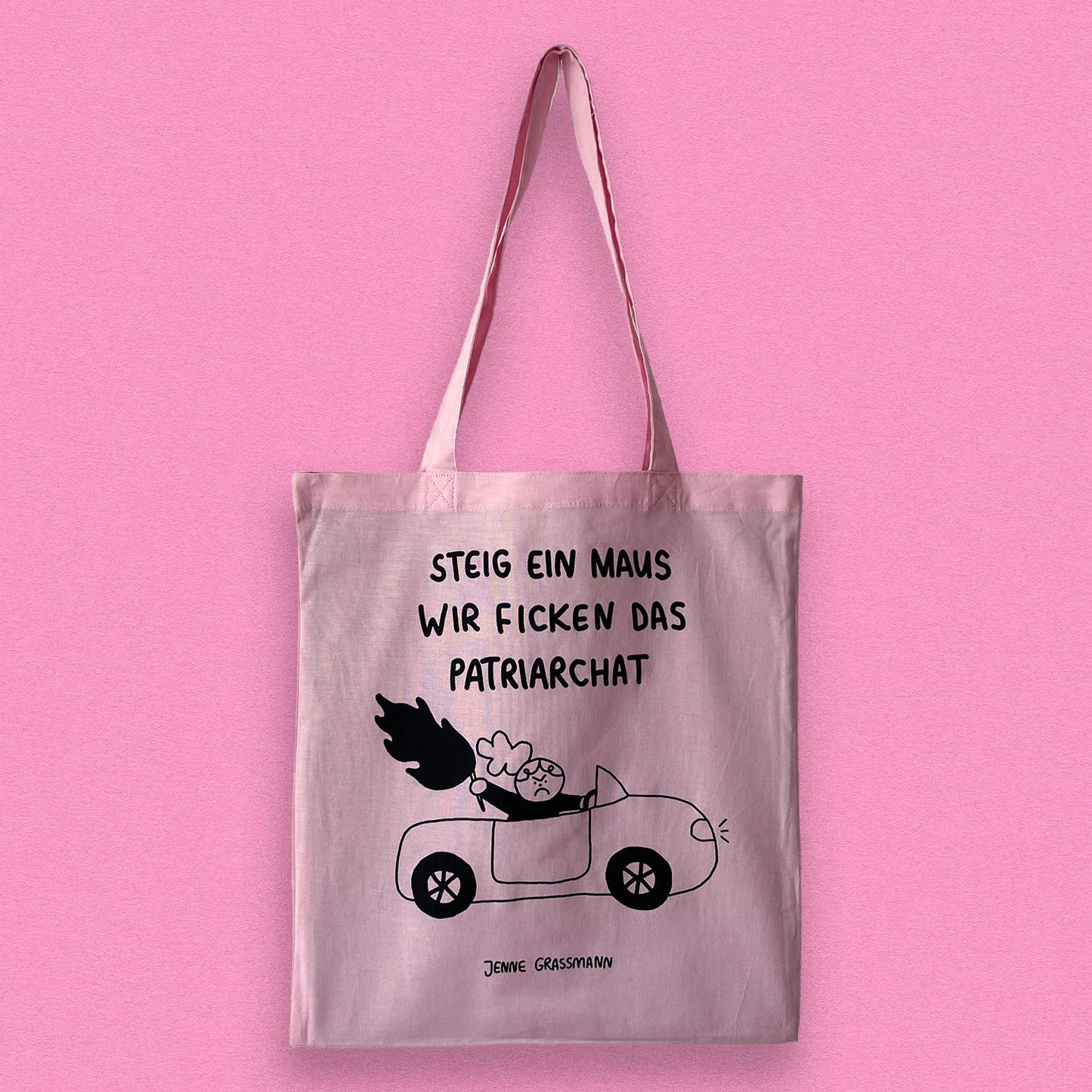 Jenne Grassmann - Tote bag patriarchaat: Roze