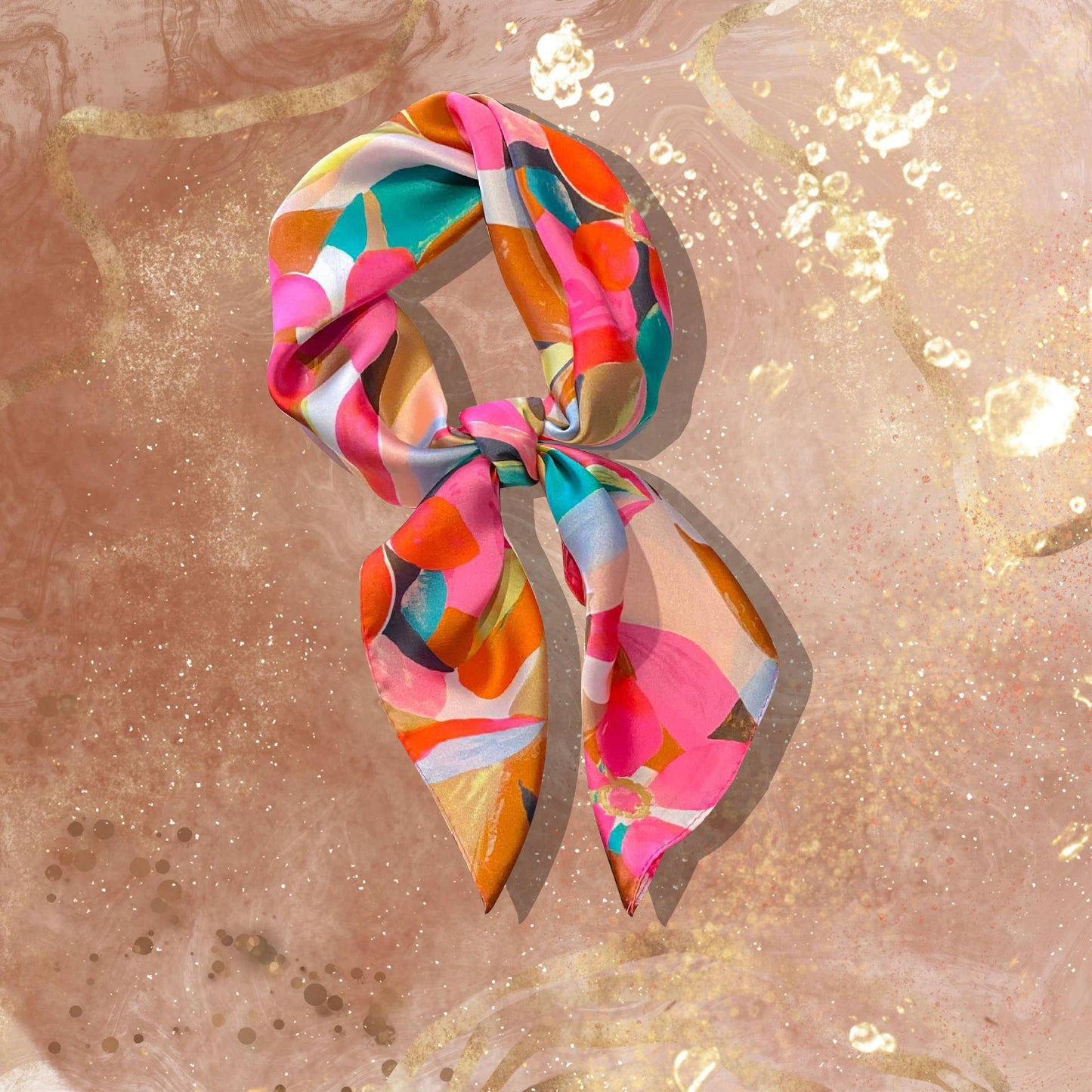 Lourens Exclusive - Sjaaltje - trendy kleurrijk - 70 x 70cm - silk