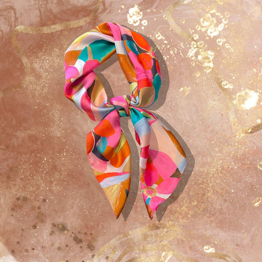 Lourens Exclusive - Sjaaltje - trendy kleurrijk - 70 x 70cm - silk