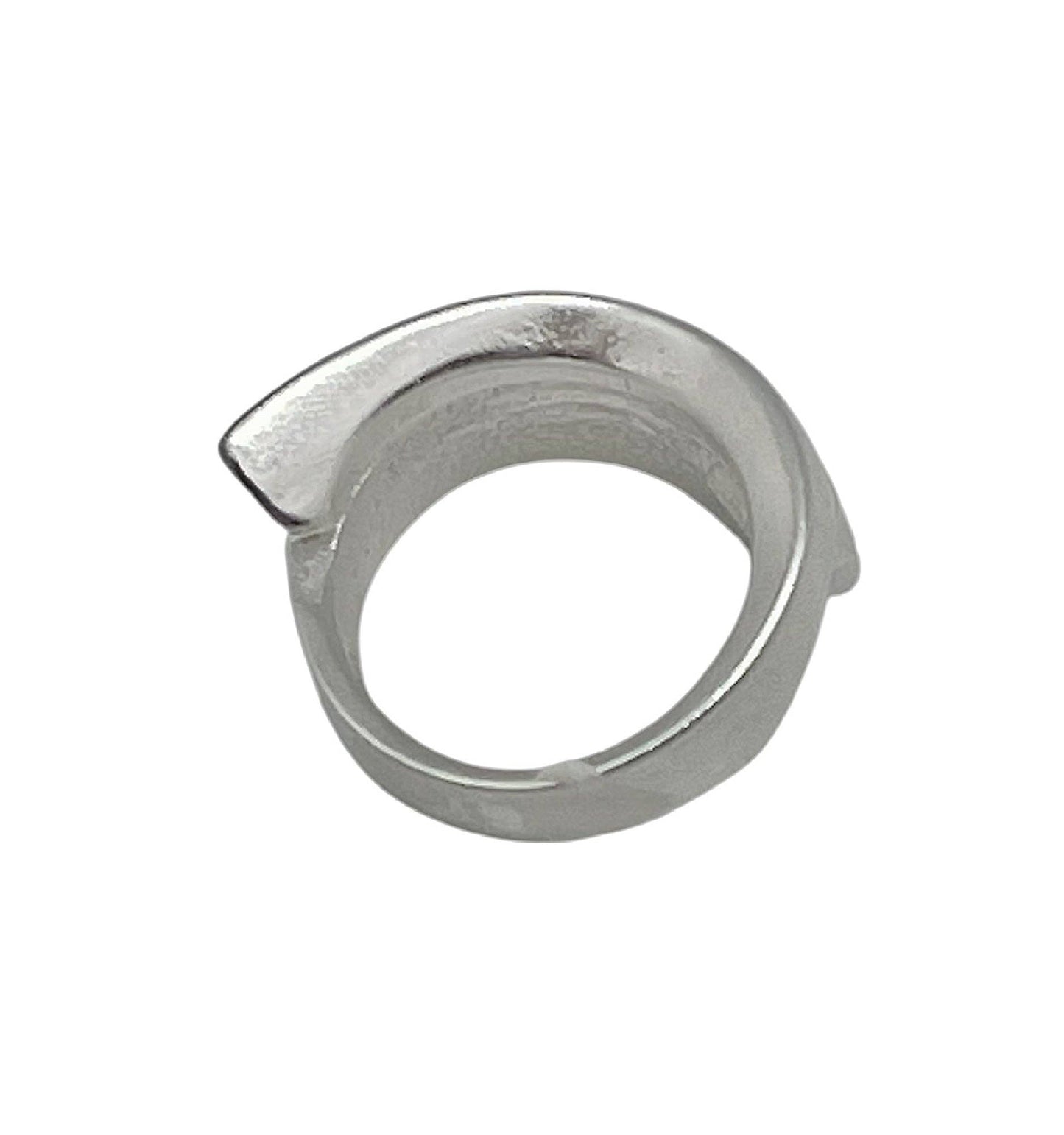 Gloria Mago - Twister ring in verzilverd zilver, 10µ