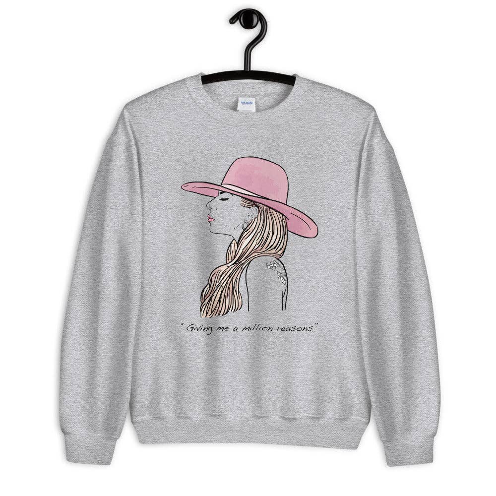 El loco del Pelo Rizo - Lady Gaga sweatshirt, uniseks: Sport grijs / M