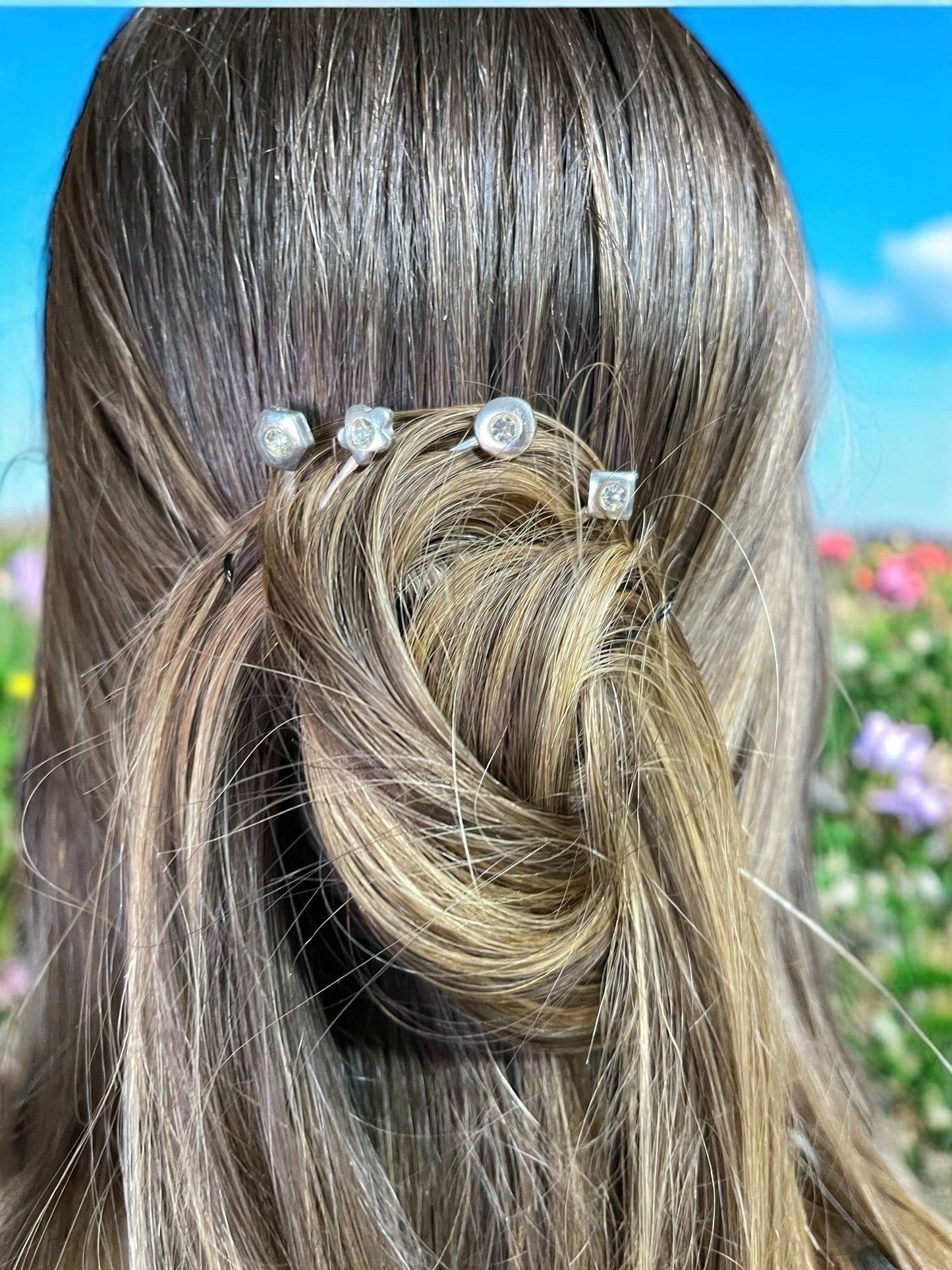 Gloria Mago - Pakket van 12 assorti haarspelden met SW-kristallen. Figuren en kleuren