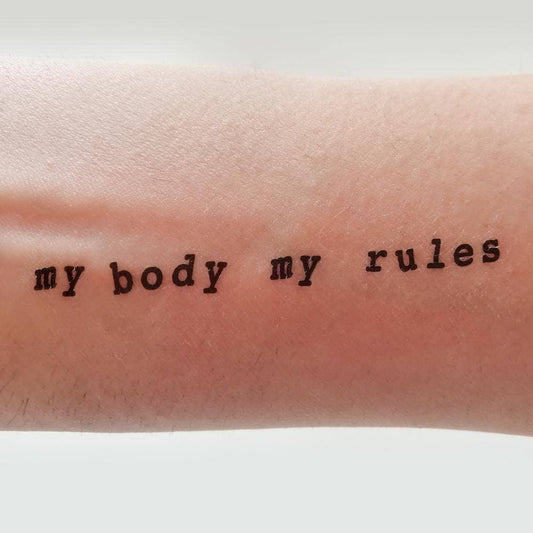 Tattoonie - MY BODY MY RULES Tattoo (verpakking van 2)