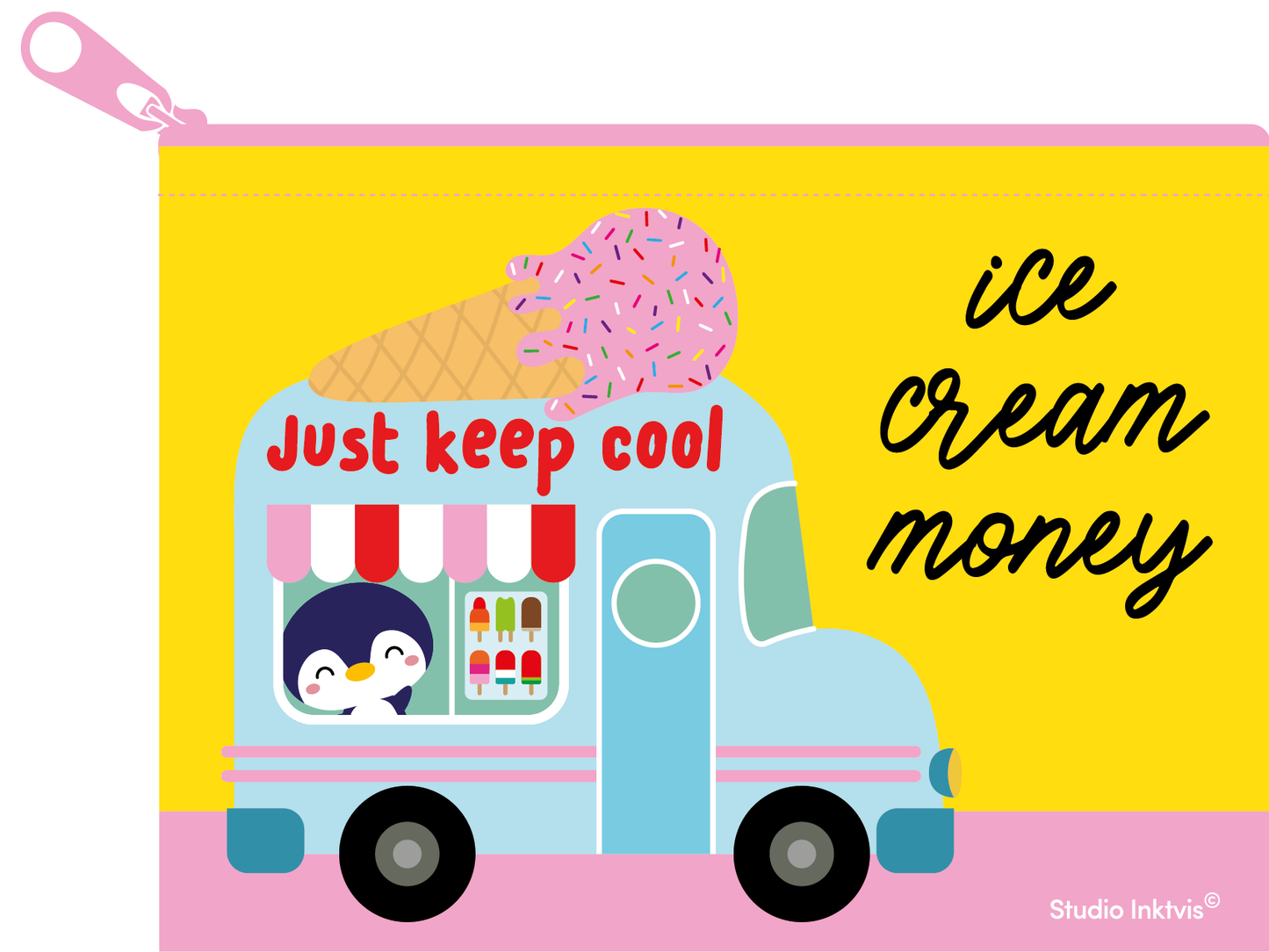 Studio Inktvis B.V. - Mini portemonnee Ice Cream Money van gerecycled plastic