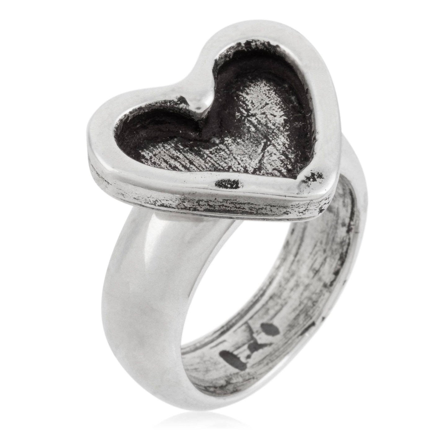 Gloria Mago - 925 zilveren ring verguld "hart" Maat 16