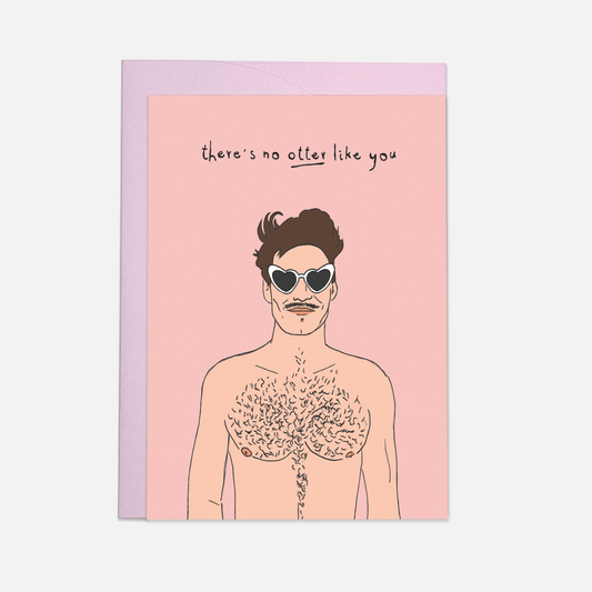 Kaart Blanche - Otter like you - lgbtq+ greeting card: Single