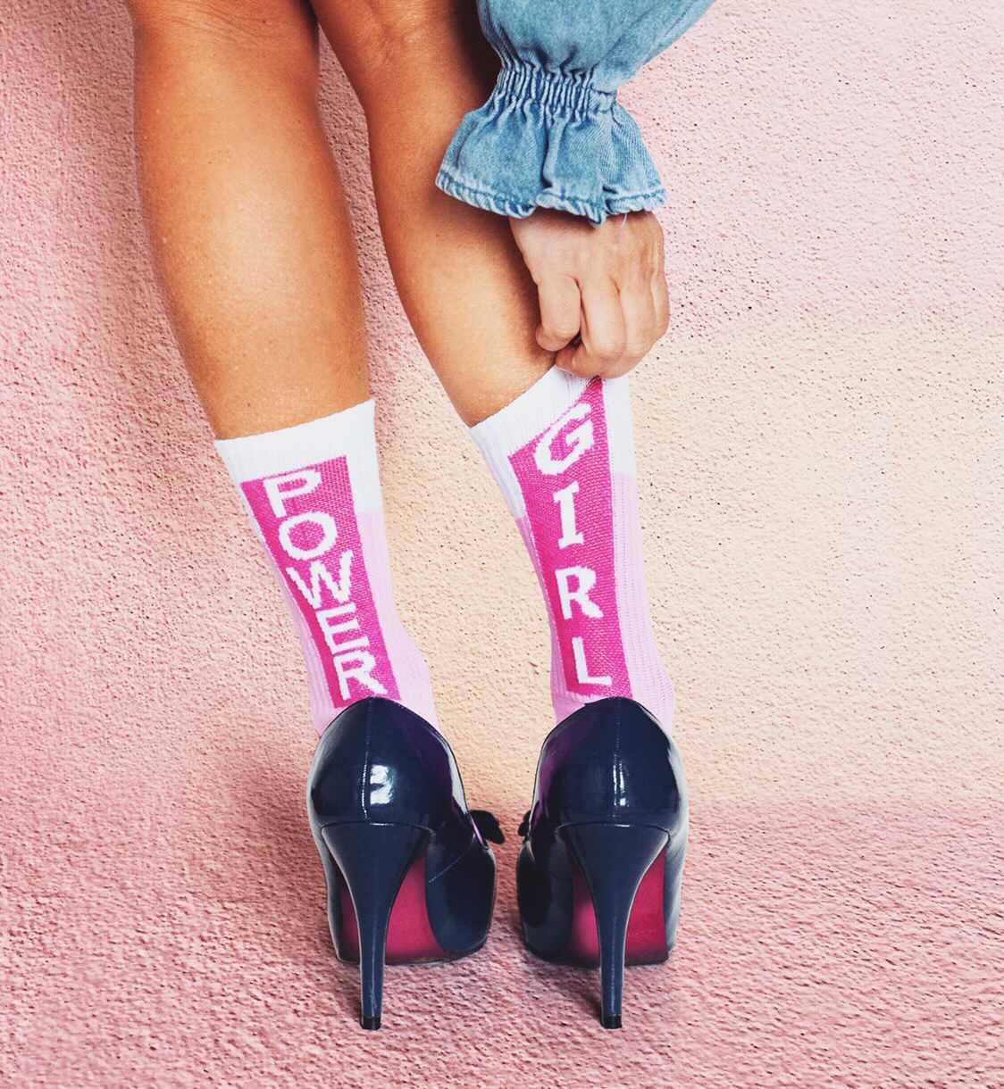 PEGADA SOCKS - Roze girl power sportsokken