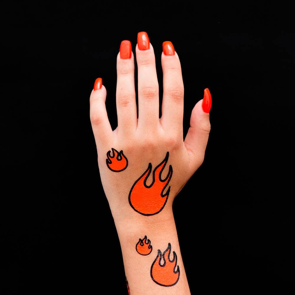 Tattoonie - NEON FLAMES Tattoo (verpakking van 2)