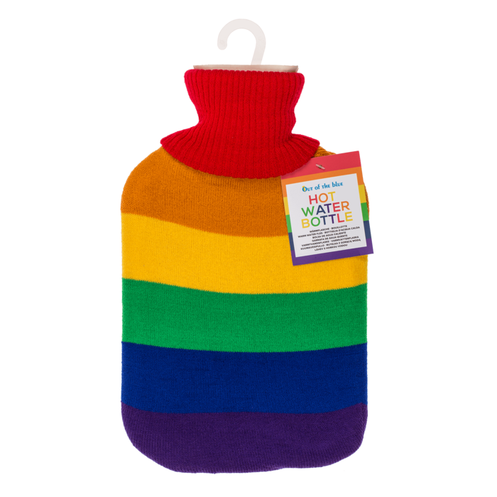Out of the blue KG - Warmwaterkruik ivoorkleurig 'Pride' met polyester hoes van 100%, 2 liter, ca. 18 x 34 cm, met ophanghaak