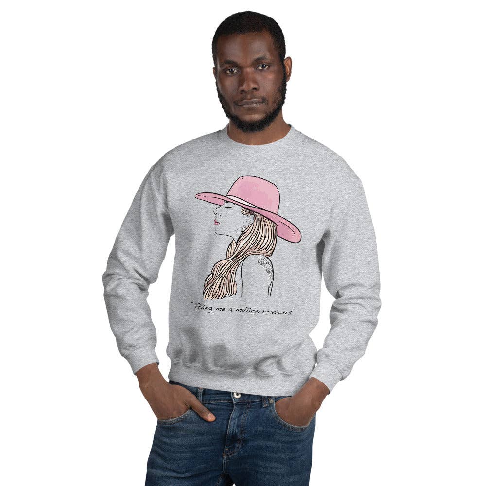 El loco del Pelo Rizo - Lady Gaga sweatshirt, uniseks: Blanco / M