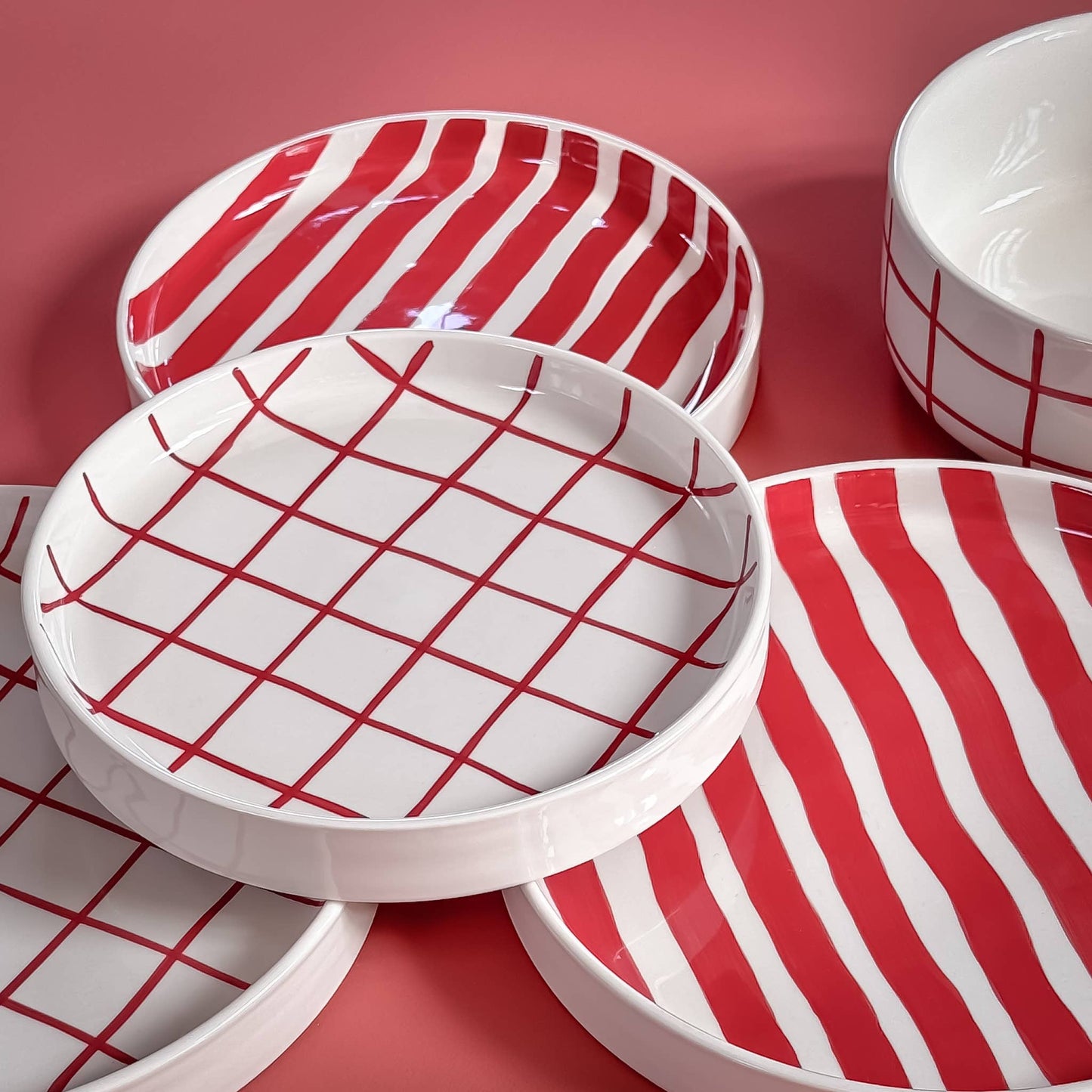 Magazin Minori - Espresso Grid - tramonto rood (2-delige set - 4 onderdelen)