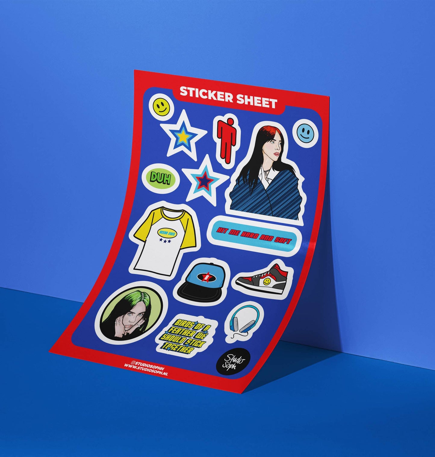 Studio Soph (We Pay Your Import Fees - We Ship DDP) - Billie A5 stickervel: Verpakt in plastic hoesje