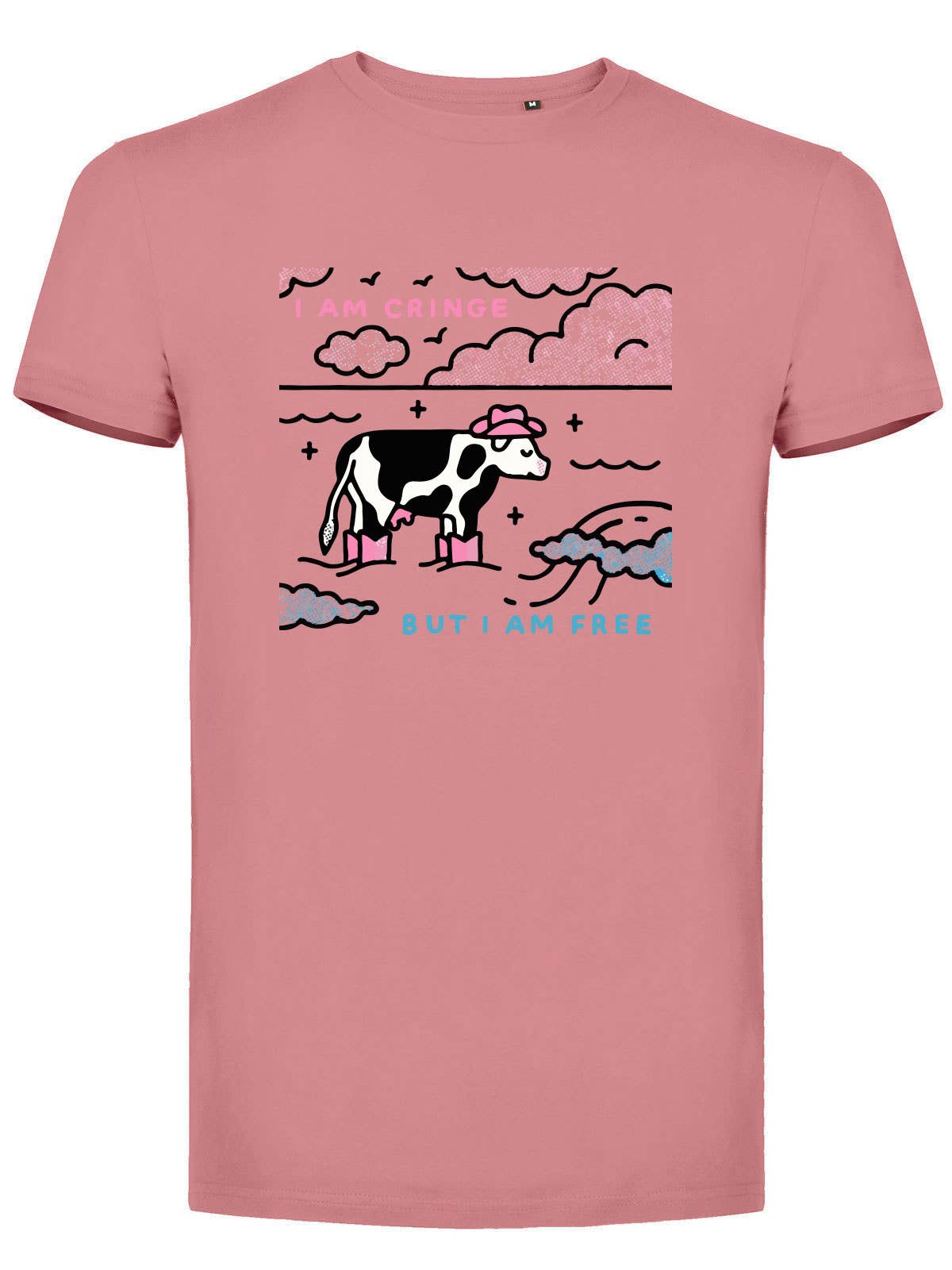#MAISENZA - Bedrukt T-shirt - Ik ben Cringe maar ik ben Vrij: Wit / M