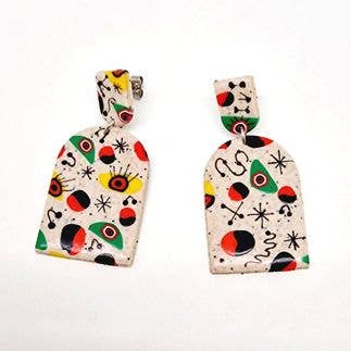 PASTACUITA - Grote hangende oorbellen in surrealistische stijl: Lavender_90-212 / Polymeerklei en roestvrij staal