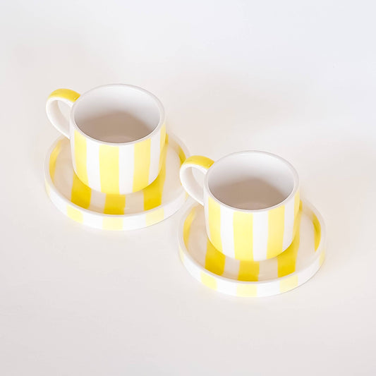 Magazin Minori - Espresso Stripes - beach yellow (set van 2, totaal 4 stuks)