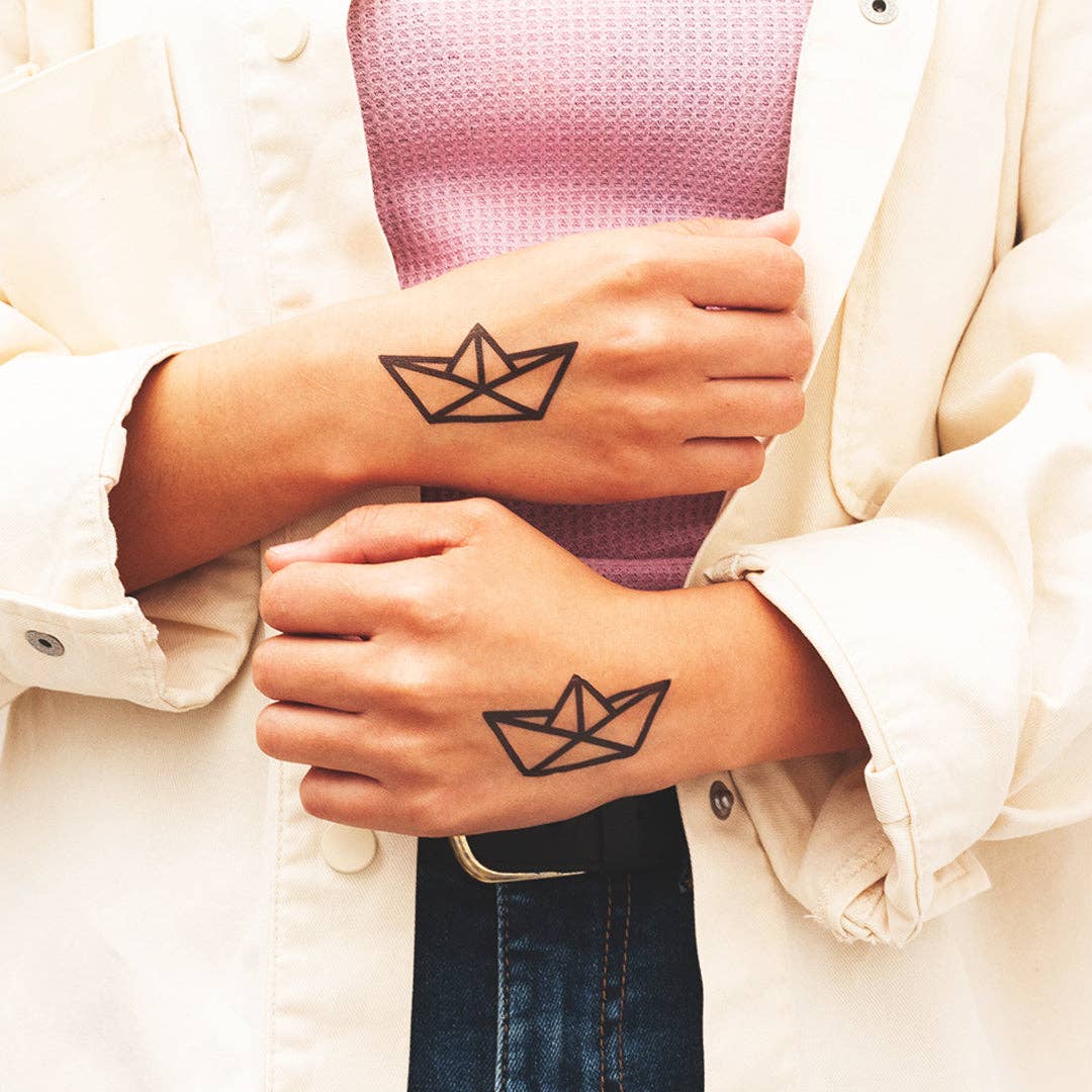 Tattoonie - THE PAPER BOAT-tatoeage (set van 2)