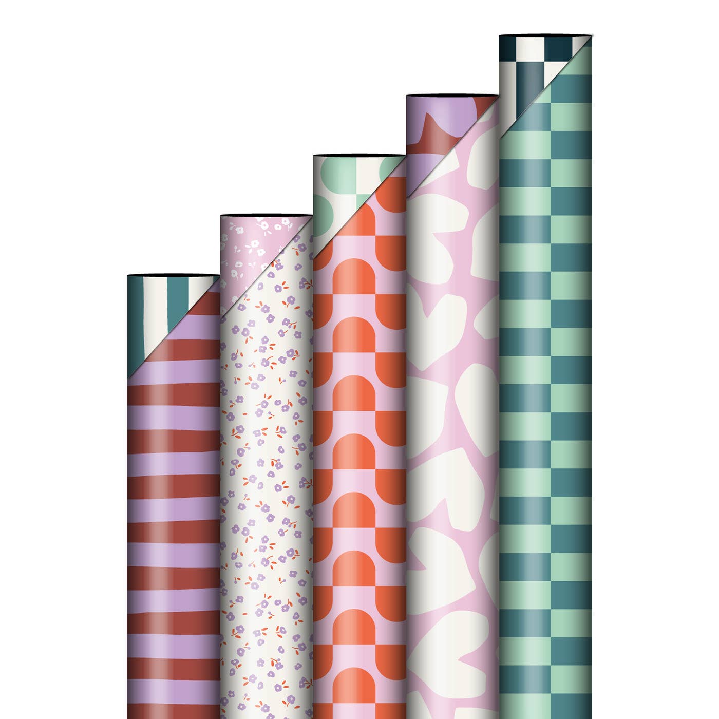 CollectivWarehouse - Rollen cadeaupapier – Summer ’26 – assorti 5 rollen: Colorful / 1 seal