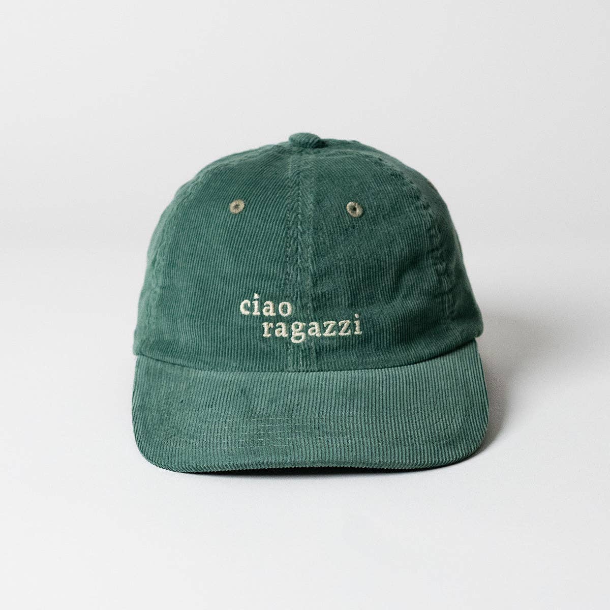 arrel - responsible apparel - Ciao ragazzi Premium Cord Dad Cap - groen & crème