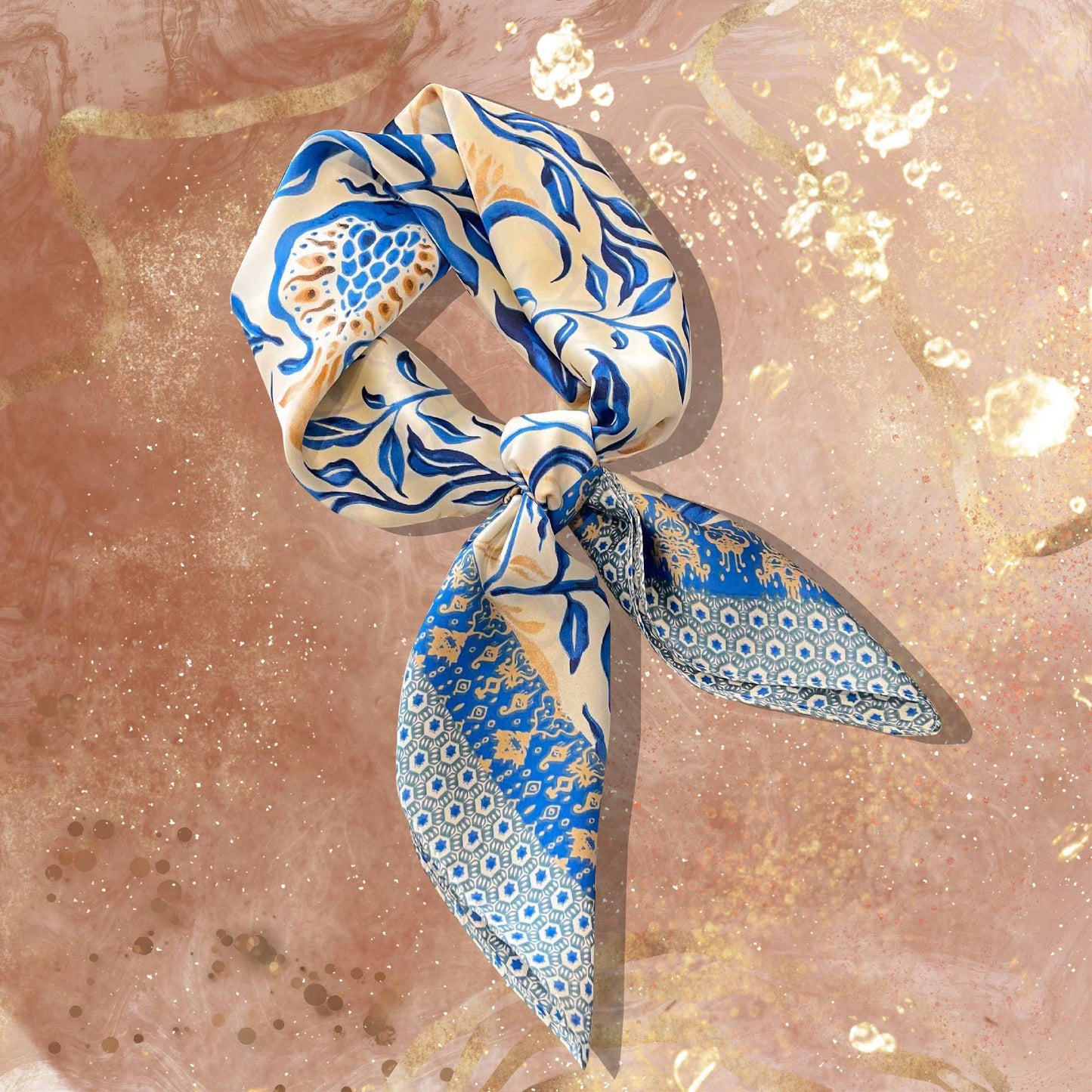 Lourens Exclusive - Sjaaltje - trendy kleurrijk - 70 x 70cm - silk