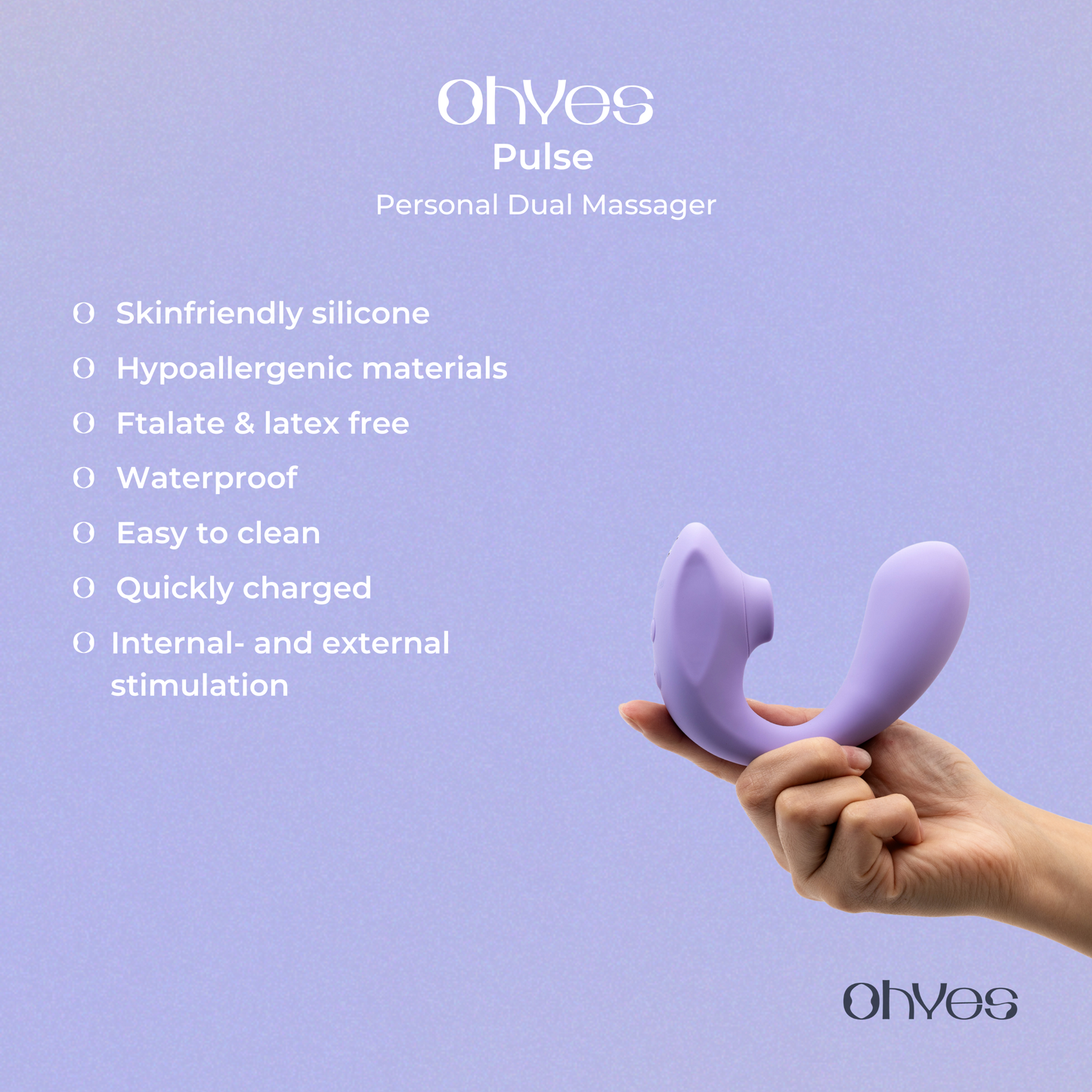 ohyes - OHYES Pulse dubbele vibrator met luchtdruk en G-spot stimulatie: Paars