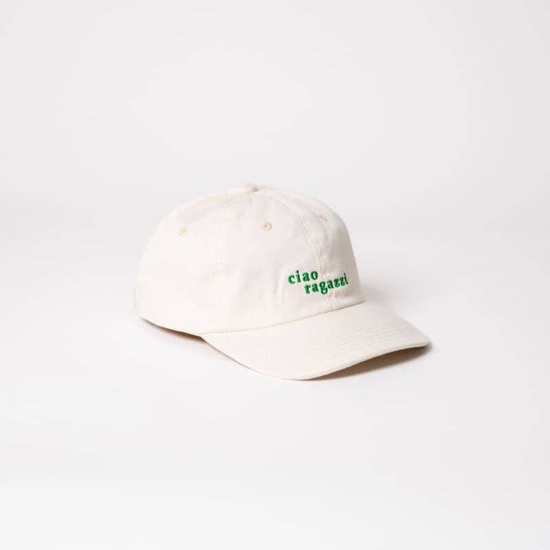 arrel - responsible apparel - Ciao ragazzi premium dad cap - beige en groen