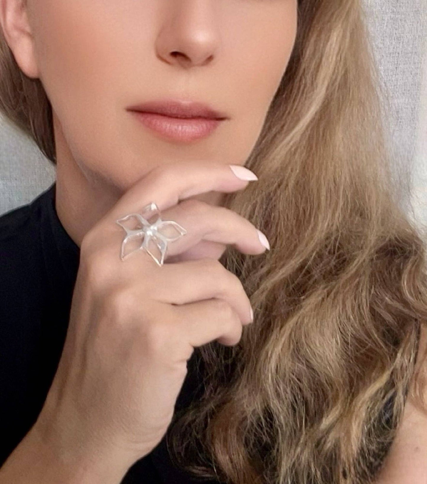Gloria Mago - Blom G onregelmatige ring zilver 10µ
