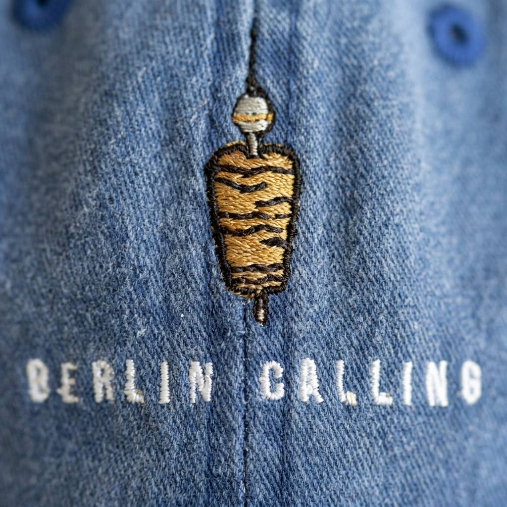 Grasshopper - Berlin Calling groene geborduurde pet: Blauw