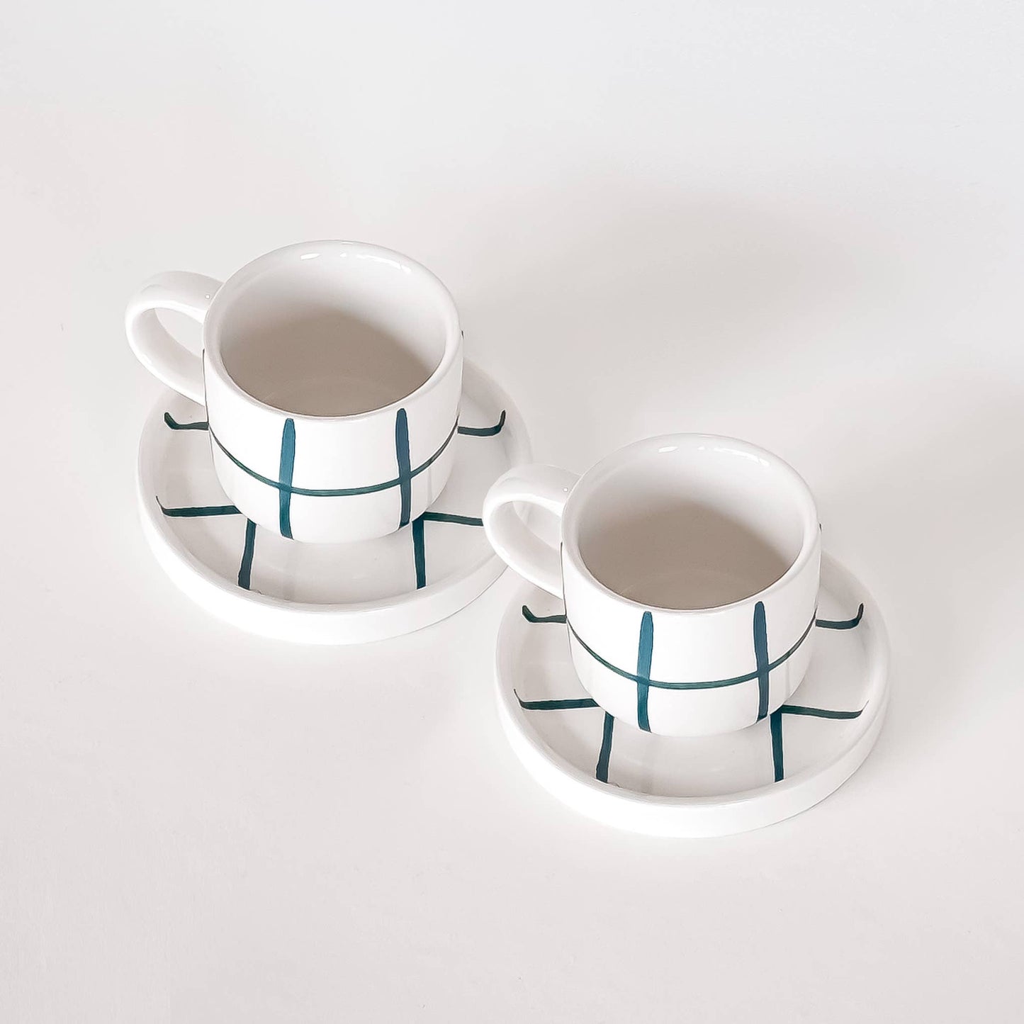 Magazin Minori - Espresso Grid - zacht groen (2-delige set - 4 stuks)