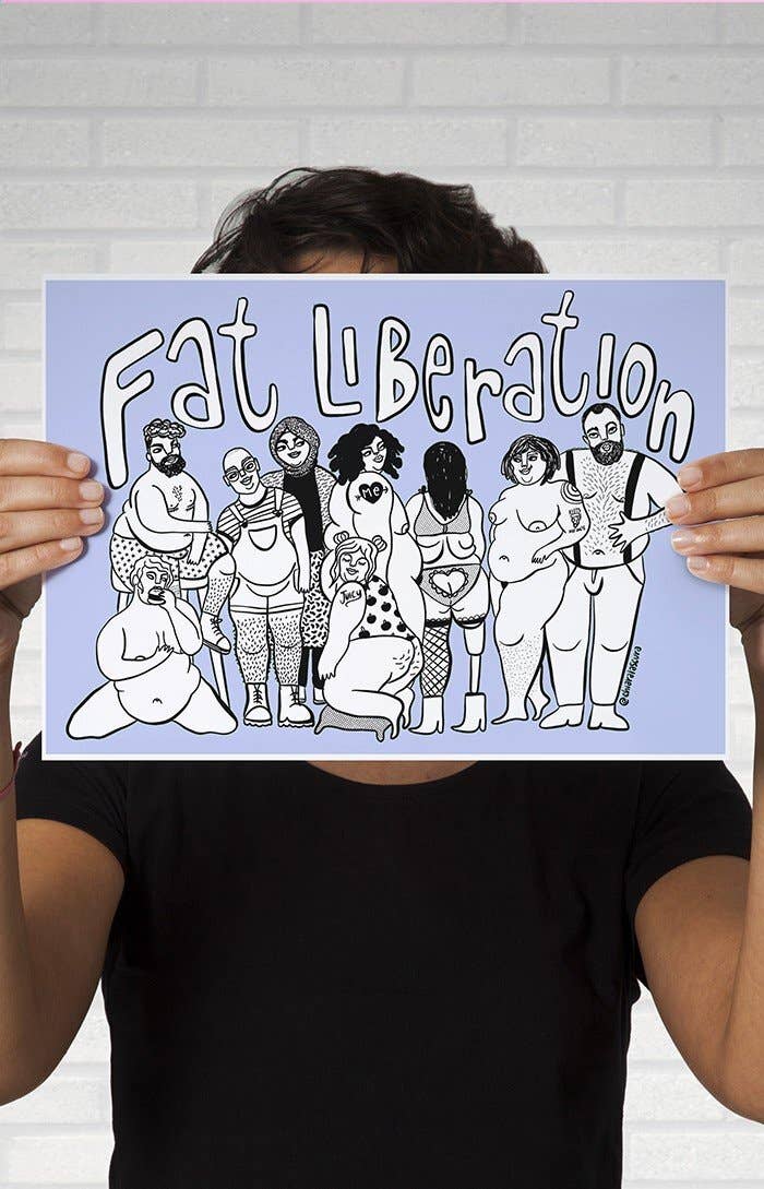 Chiaralascura - Fat liberation - Body positive kunstprint: A4