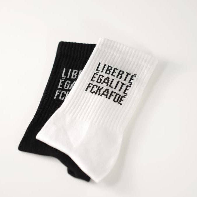 arrel - responsible apparel - FCKAFDÉ statement sokken - wit: 39-42