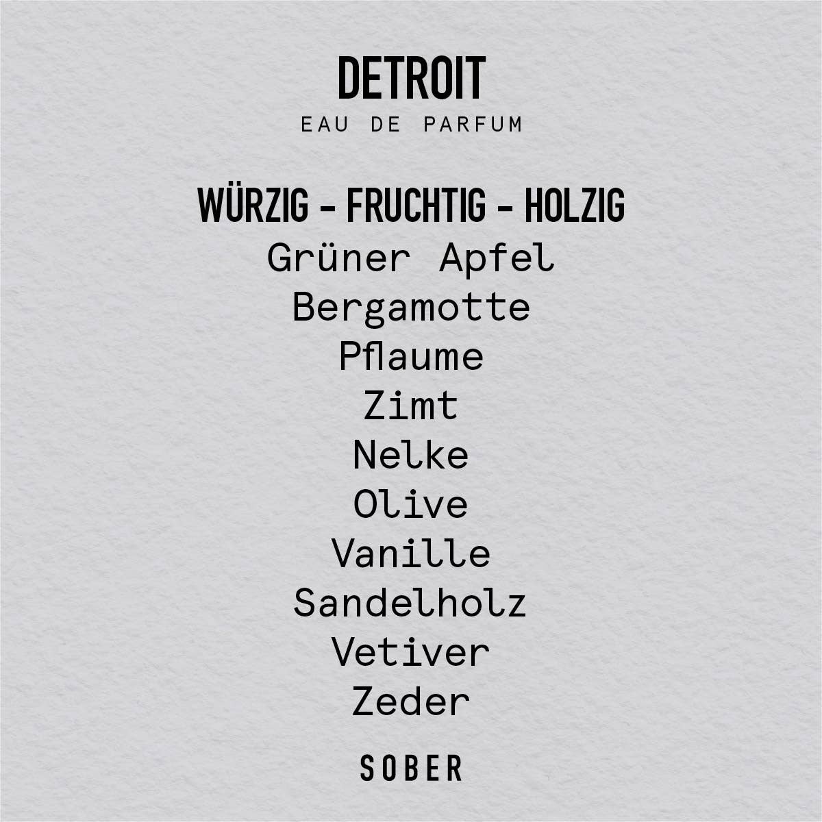 sober - DETROIT eau de parfum