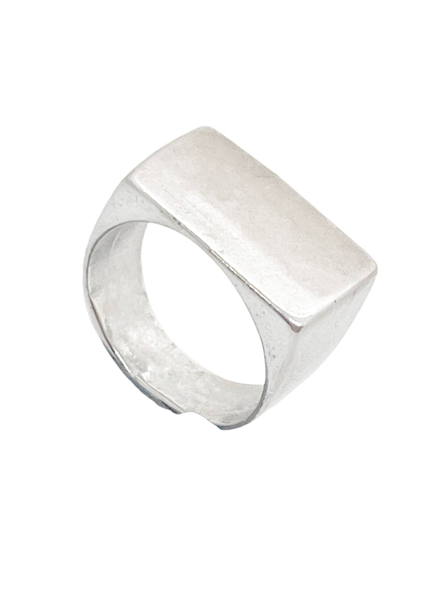 Gloria Mago - Blan zegelring in 7 micron zilver