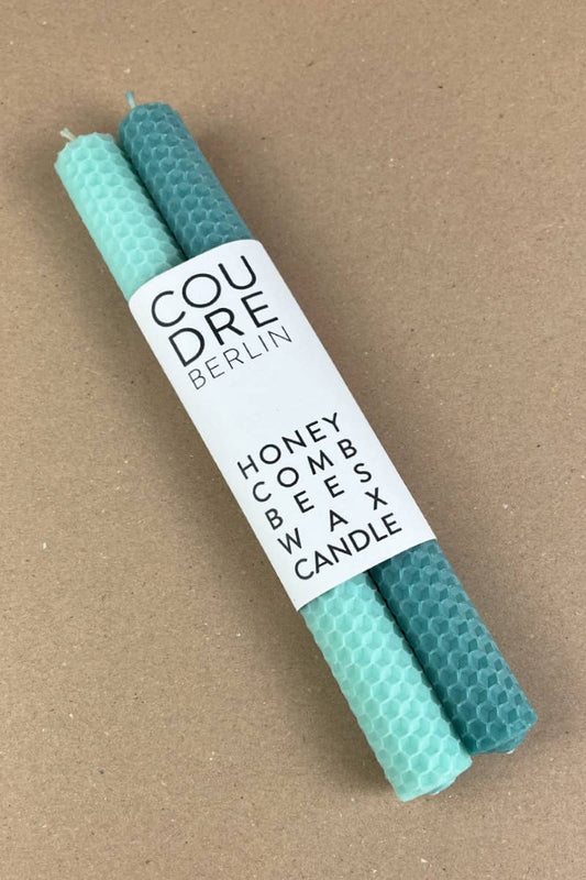 Hand Rolled Beeswax Stick Candles Set - Pistache