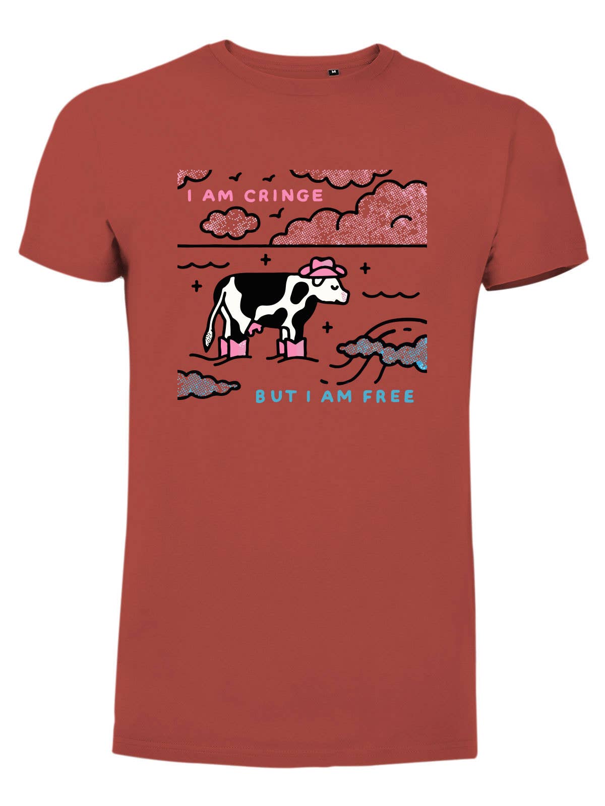 #MAISENZA - Bedrukt T-shirt - Ik ben Cringe maar ik ben Vrij: Wit / M