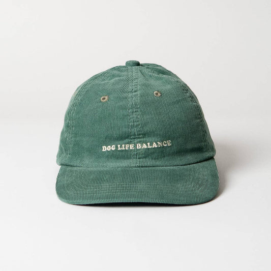 arrel - responsible apparel - Dog Life Balance Premium Cord Dad Cap - groen & crème