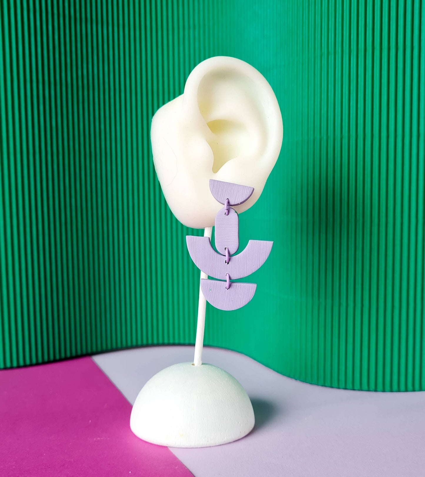 Mono - Handgemaakte oorbellen van polymeerklei | 3 kleuren: Groen