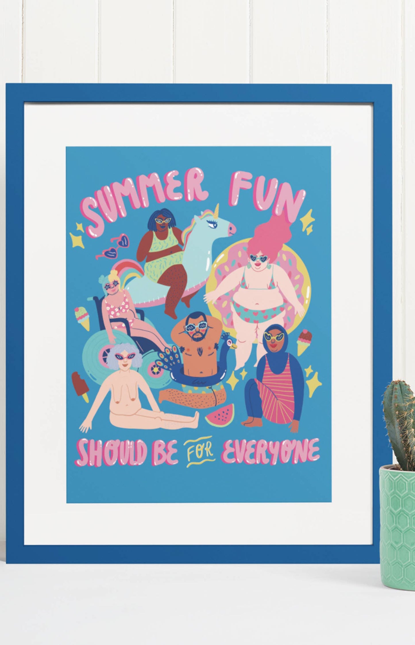 Chiaralascura - Summer fun - Body positive kunstprint: A4