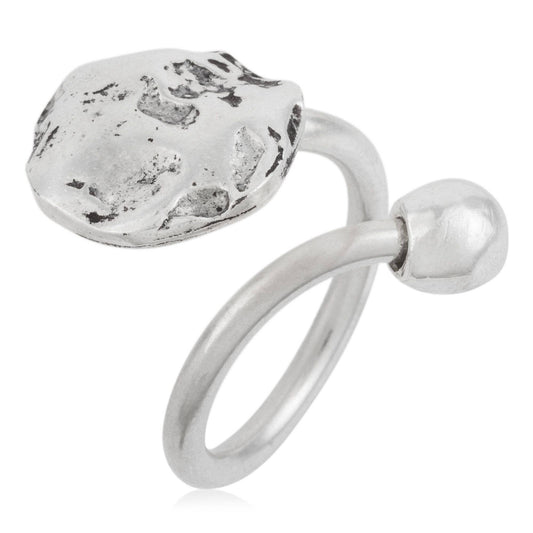 Gloria Mago - Verzilverde verstelbare ring „Moon”