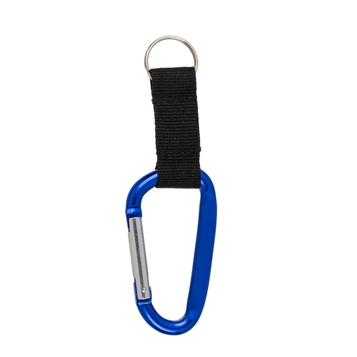 Out of the blue KG - Metalen karabijnhaak met sleutelhanger, 6 assorti kleuren, ca. 13 x 4 cm