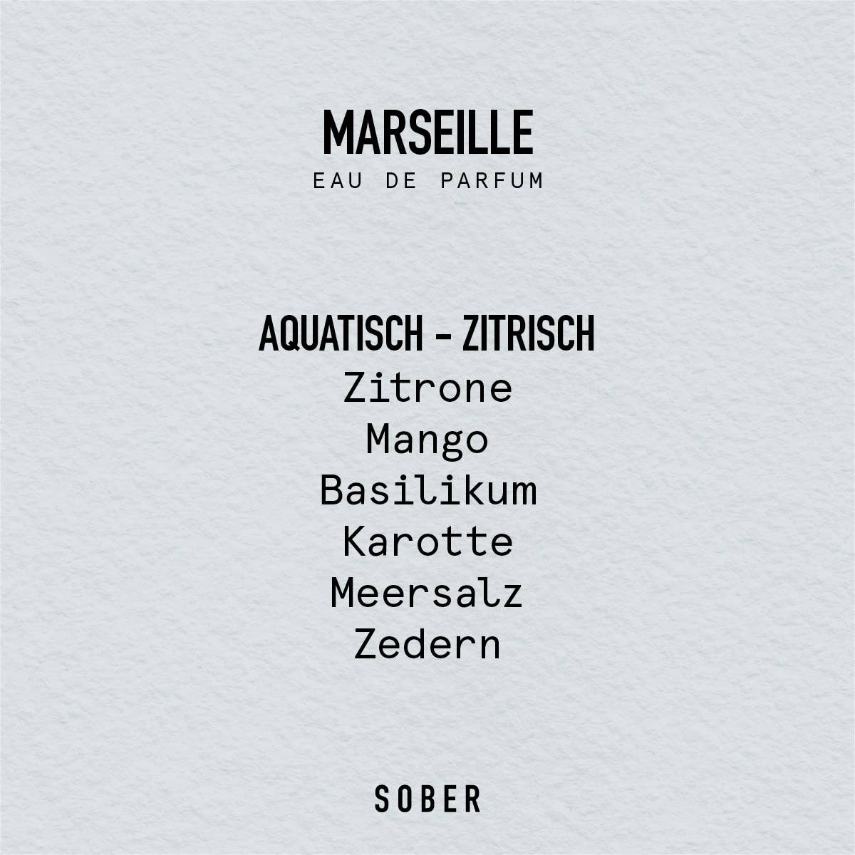 sober - MARSEILLE eau de parfum